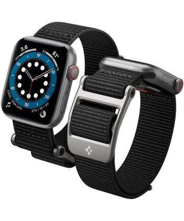 Spigen DuraPro Flex - Apple Watch Band 1-9/SE/Ultra 49MM/45MM/44MM/42MM - Zwart Bandjes