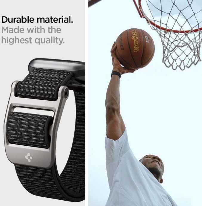 Spigen DuraPro Flex - Apple Watch Band 1-9/SE/Ultra 49MM/45MM/44MM/42MM - Zwart afbeelding 5