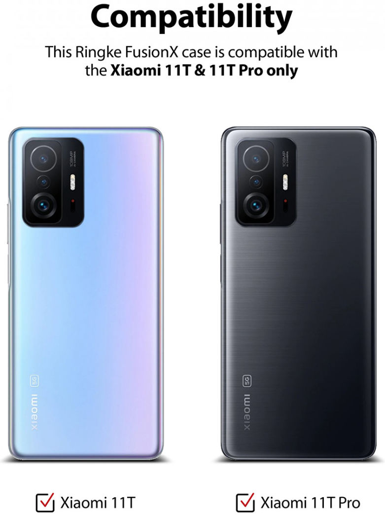 Ringke Fusion X Xiaomi 11T/11T Pro Hoesje Back Cover Transparant Zwart afbeelding 6
