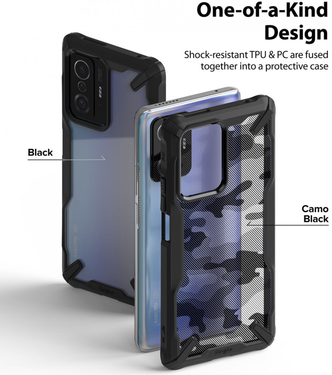 Ringke Fusion X Xiaomi 11T/11T Pro Hoesje Back Cover Transparant Zwart afbeelding 7
