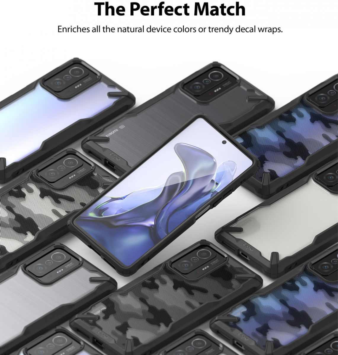 Ringke Fusion X Xiaomi 11T/11T Pro Hoesje Back Cover Transparant Zwart afbeelding 9