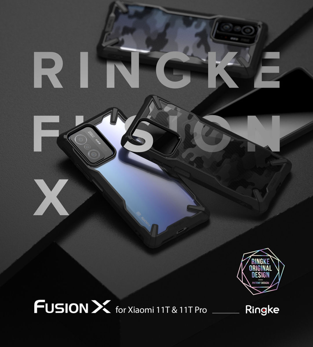 Ringke Fusion X Xiaomi 11T/11T Pro Hoesje Back Cover Transparant Zwart afbeelding 11