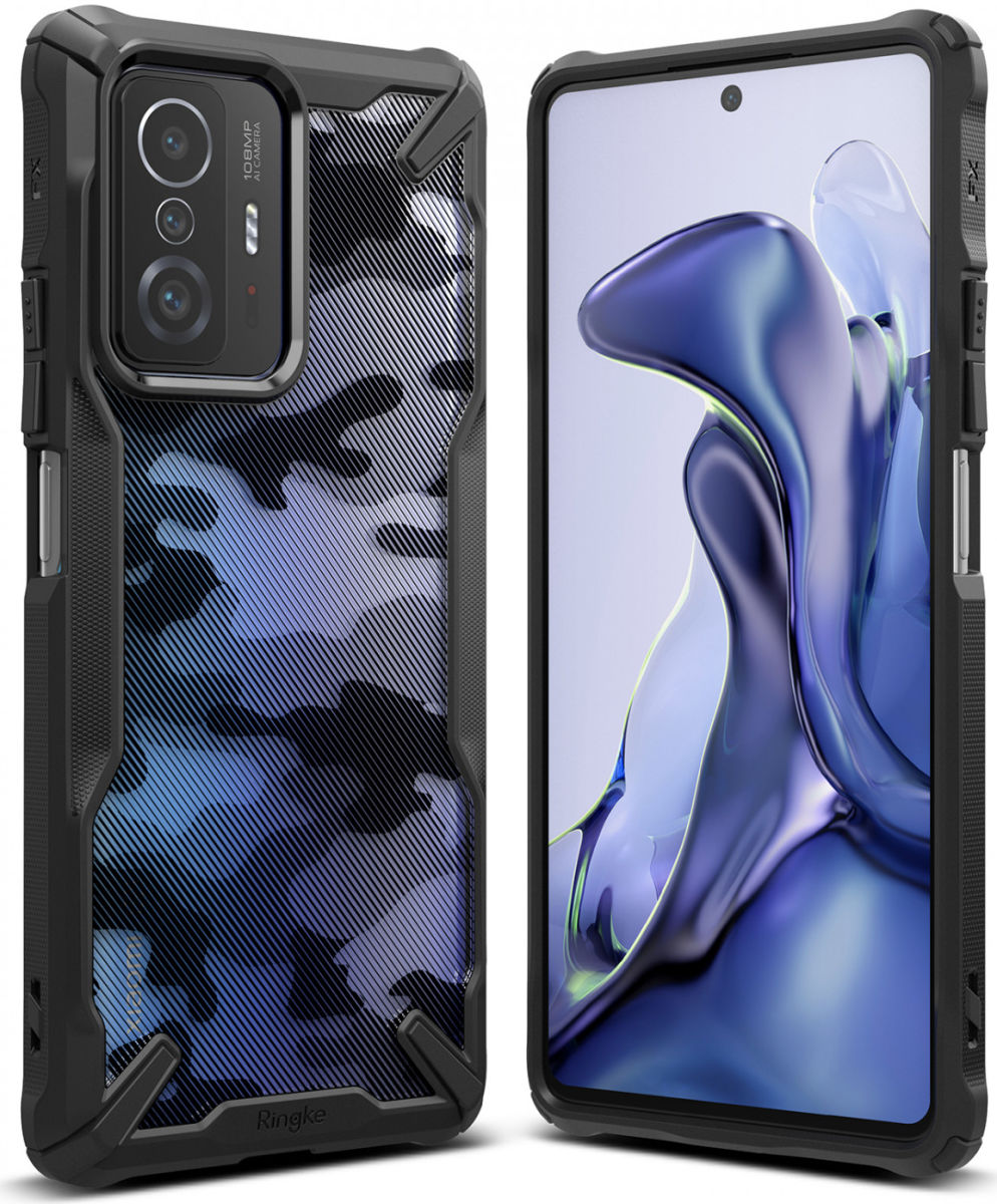Ringke Fusion X Xiaomi 11T/11T Pro Hoesje Back Cover Camo Zwart afbeelding 3