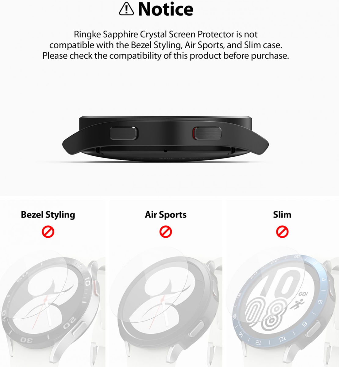 Ringke Sapphire - Glass Samsung Galaxy Watch 4 40MM Screen Protector afbeelding 11