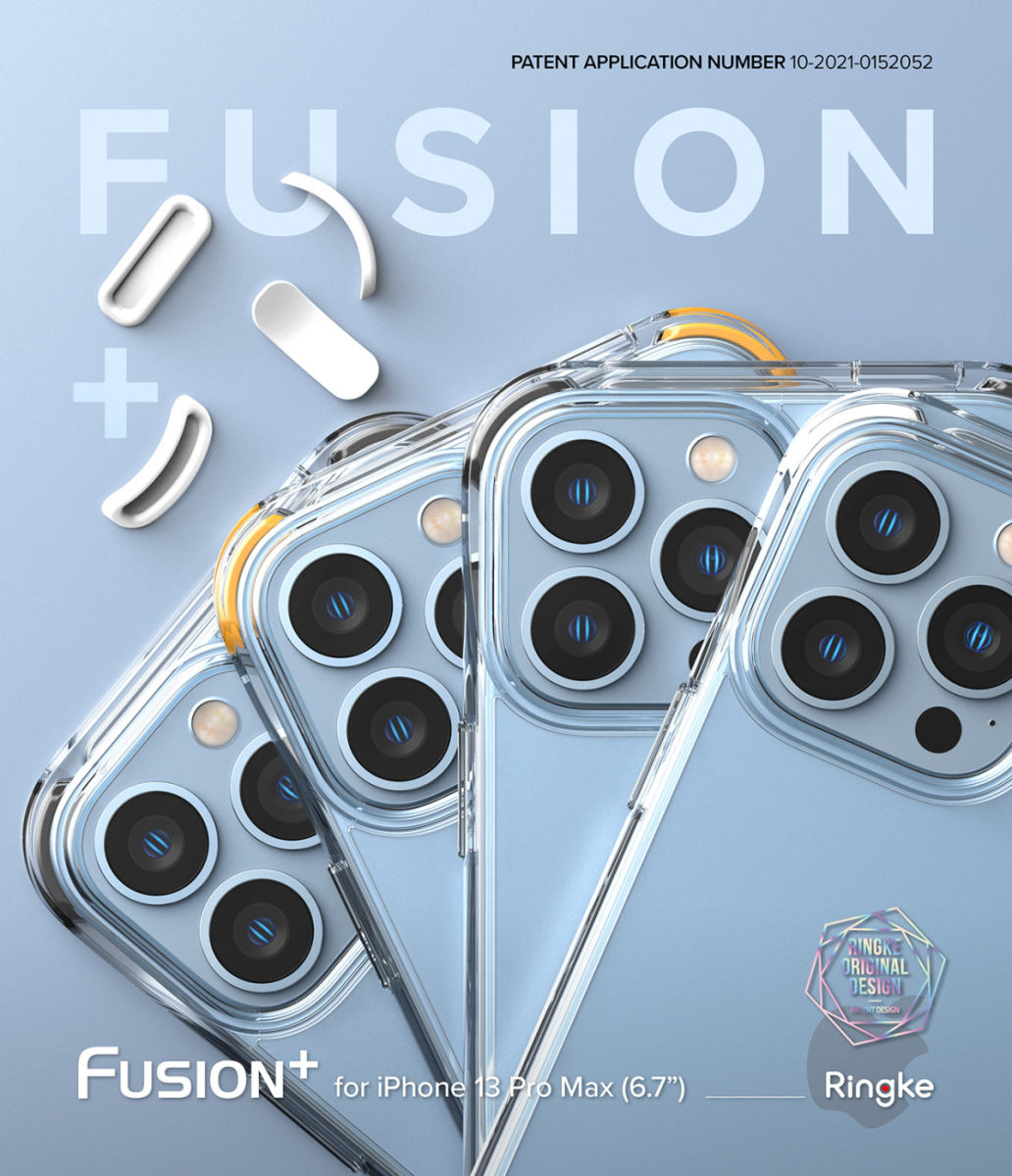 Ringke Fusion+ iPhone 13 Pro Max Hoesje Transparant + Bumper Wit/Zwart afbeelding 10