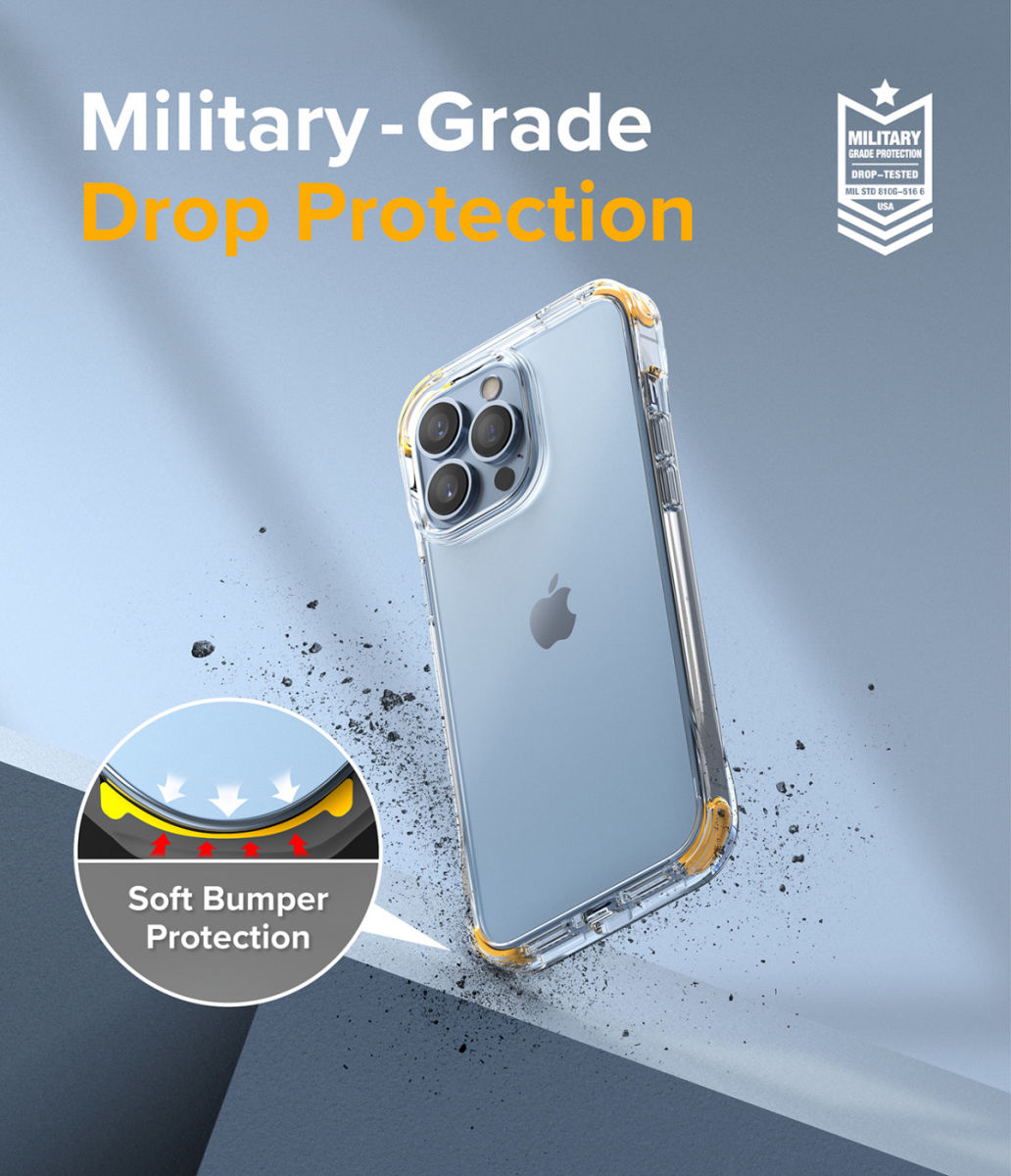 Ringke Fusion+ iPhone 13 Pro Max Hoesje Transparant + Bumper Wit/Zwart afbeelding 4