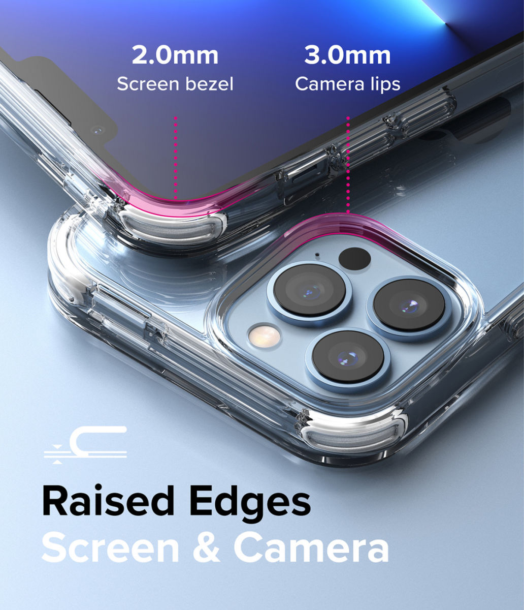 Ringke Fusion+ iPhone 13 Pro Max Hoesje Transparant + Bumper Wit/Zwart afbeelding 5