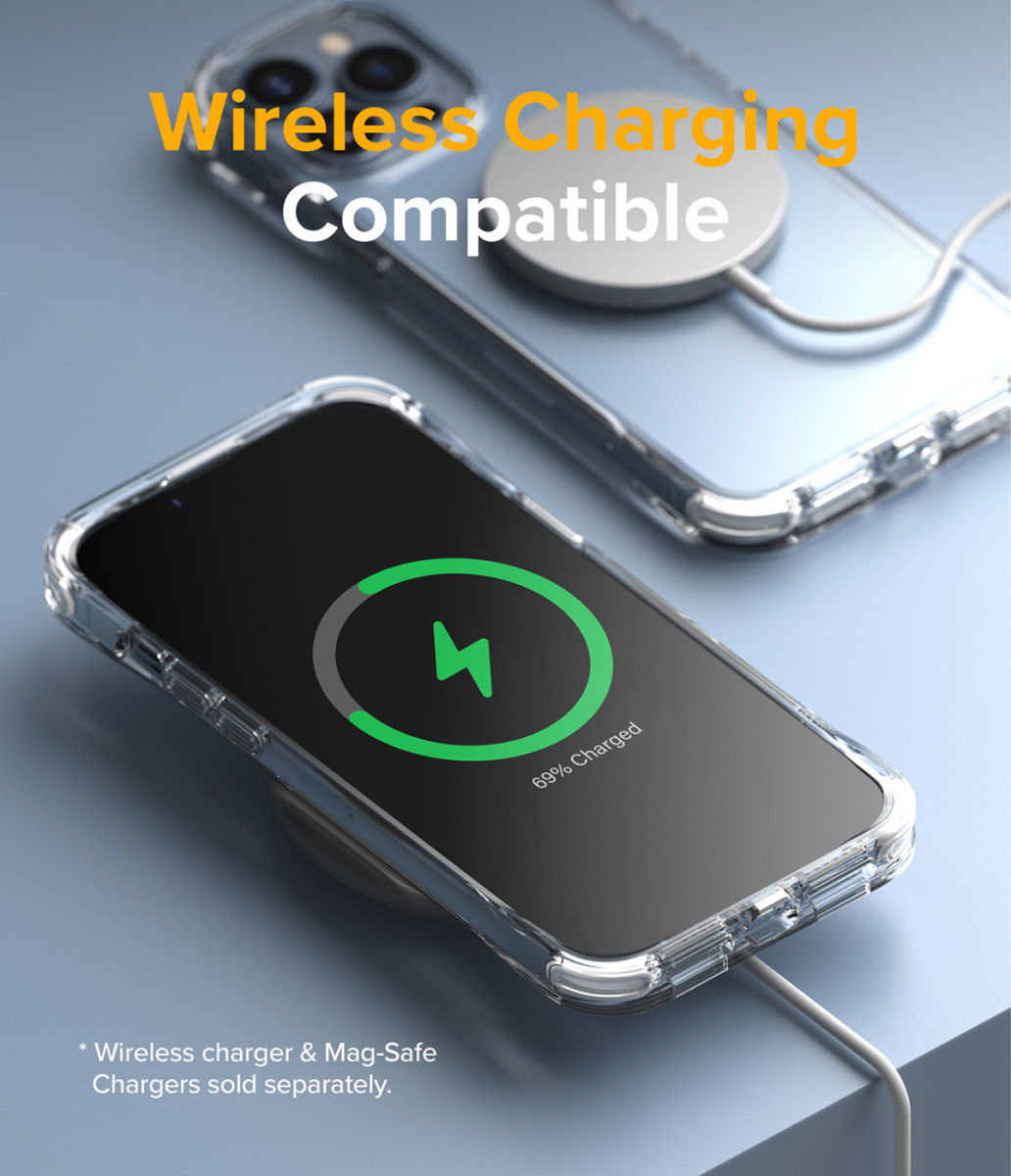 Ringke Fusion+ iPhone 13 Pro Max Hoesje Transparant + Bumper Wit/Zwart afbeelding 7