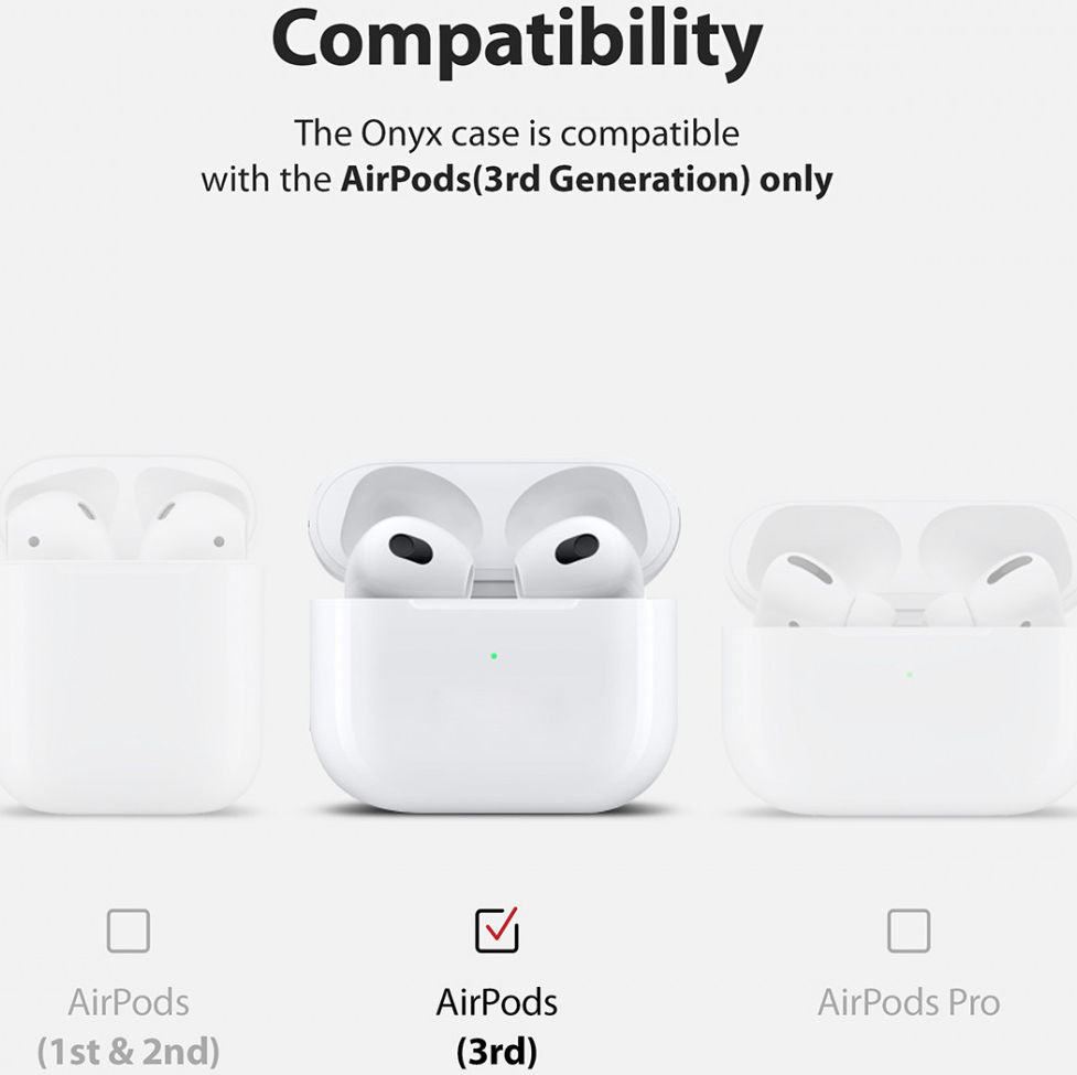 Ringke Onyx Apple AirPods 3 Hoesje Schokbestendig Flexibel TPU Zwart afbeelding 9