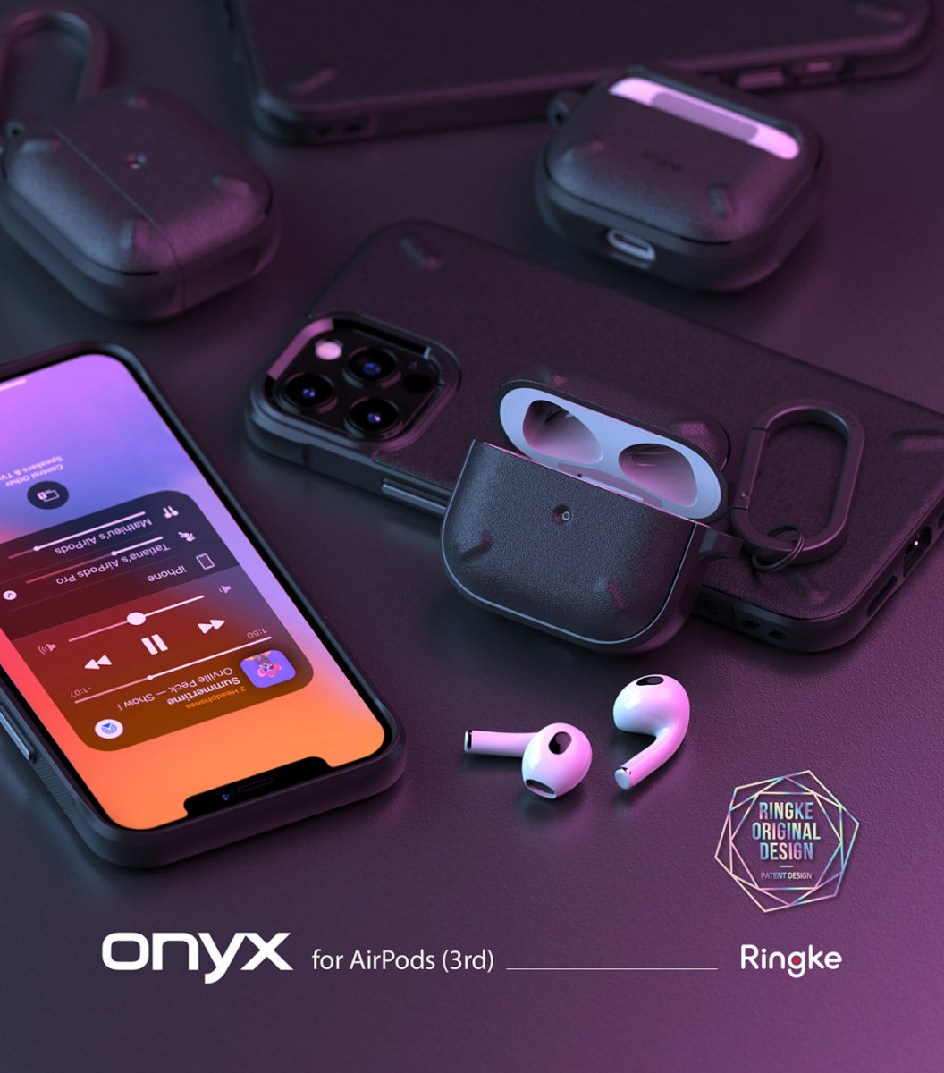 Ringke Onyx Apple AirPods 3 Hoesje Schokbestendig Flexibel TPU Zwart afbeelding 10