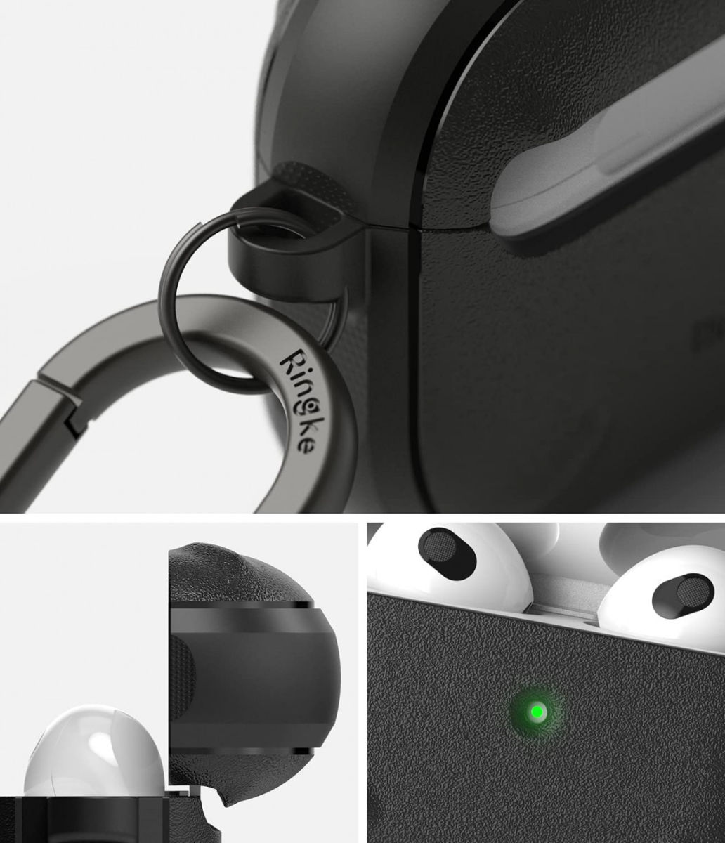 Ringke Onyx Apple AirPods 3 Hoesje Schokbestendig Flexibel TPU Zwart afbeelding 2