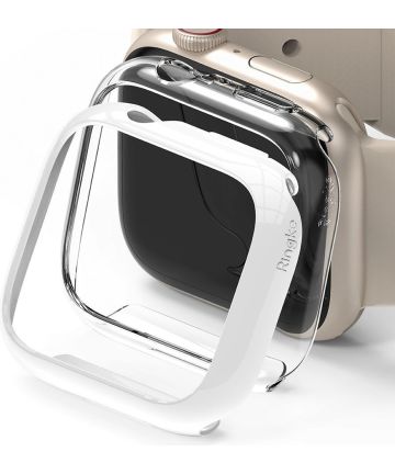 Ringke Slim - Apple Watch 7/8/9 41MM Hoesje - Transparant Wit (2-Pack) Cases