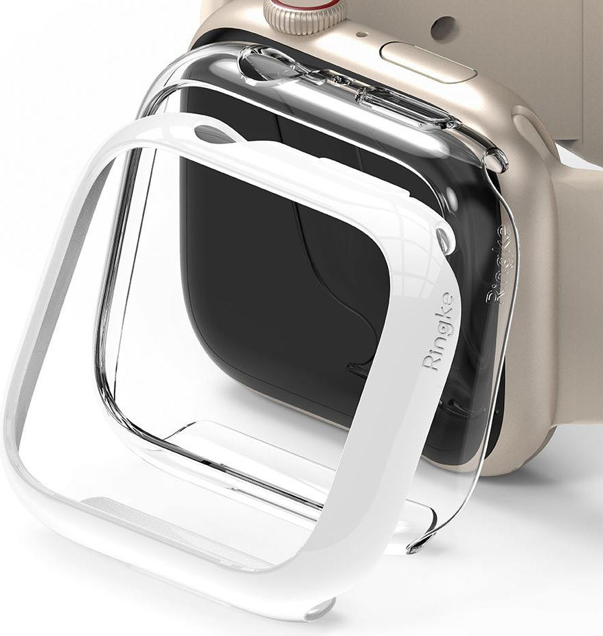 Ringke Slim - Apple Watch 7/8/9 41MM Hoesje - Transparant Wit (2-Pack) afbeelding 1