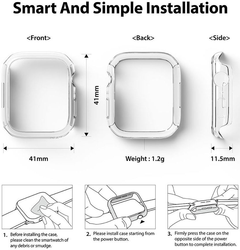 Ringke Slim - Apple Watch 7/8/9 41MM Hoesje - Transparant Blauw (2-Pack) afbeelding 11