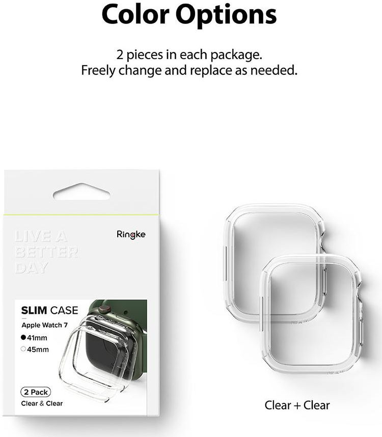Ringke Slim - Apple Watch 7/8/9 41MM Hoesje - Transparant Blauw (2-Pack) afbeelding 12