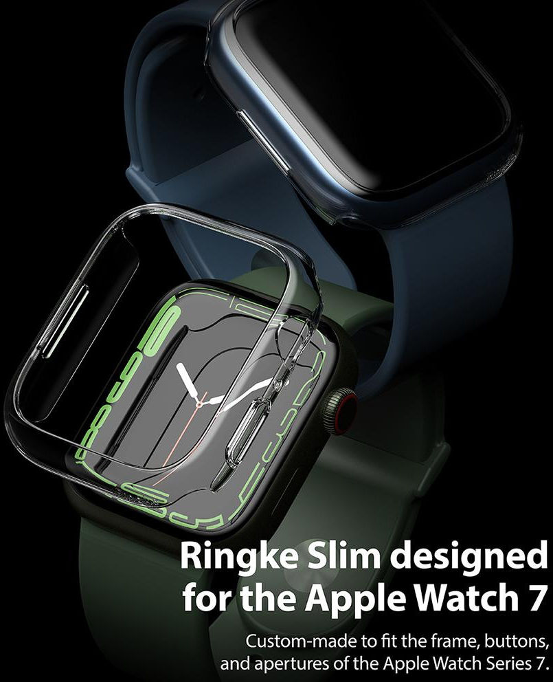 Ringke Slim - Apple Watch 7/8/9 41MM Hoesje - Transparant Blauw (2-Pack) afbeelding 6