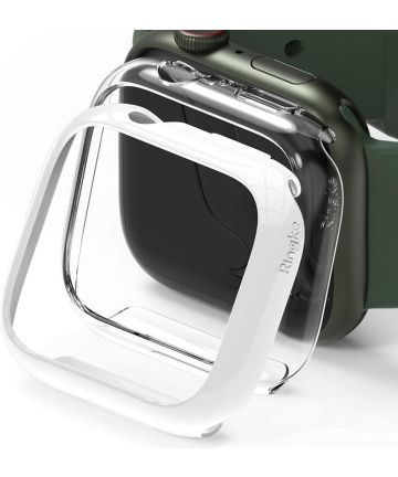 Ringke Slim Apple Watch 7/8 45MM Hoesje Transparant Wit (2-Pack) Cases