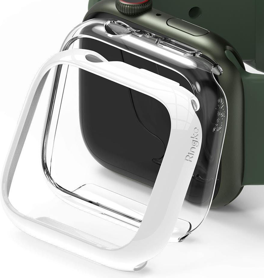 Ringke Slim Apple Watch 7/8 45MM Hoesje Transparant Wit (2-Pack) afbeelding 1