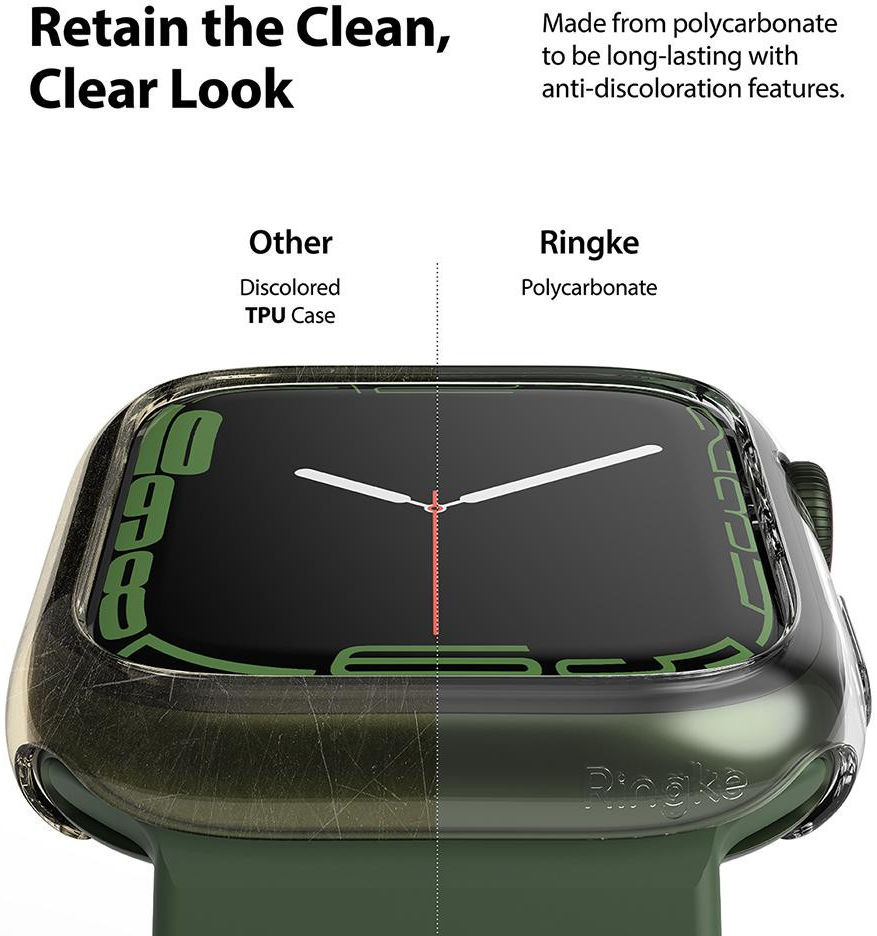 Ringke Slim Apple Watch 7/8 45MM Hoesje Transparant Wit (2-Pack) afbeelding 3