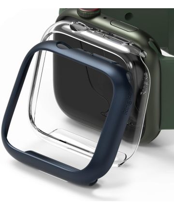 Ringke Slim Apple Watch 7/8/9 45MM Hoesje Transparant Blauw (2-Pack) Cases