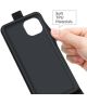 Apple iPhone 13 Mini Hoesje Verticale Flip Wallet Case Kunstleer Zwart