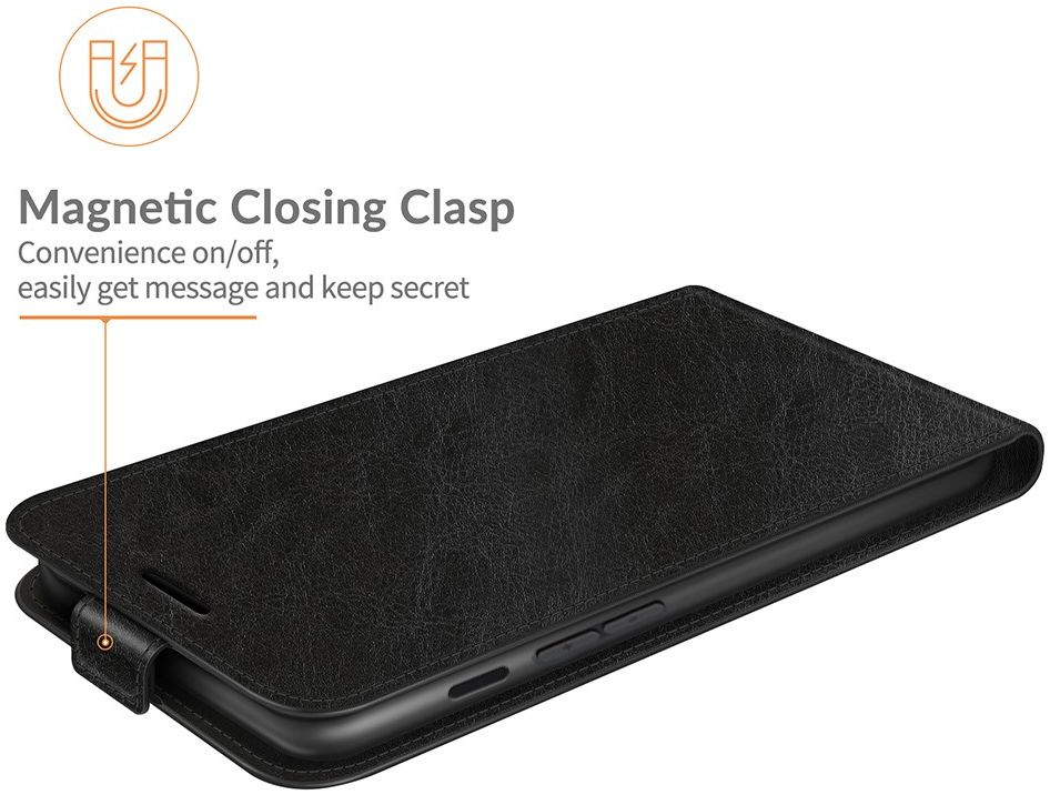 Apple iPhone 13 Hoesje Verticale Flip Wallet Case Kunstleer Zwart afbeelding 4