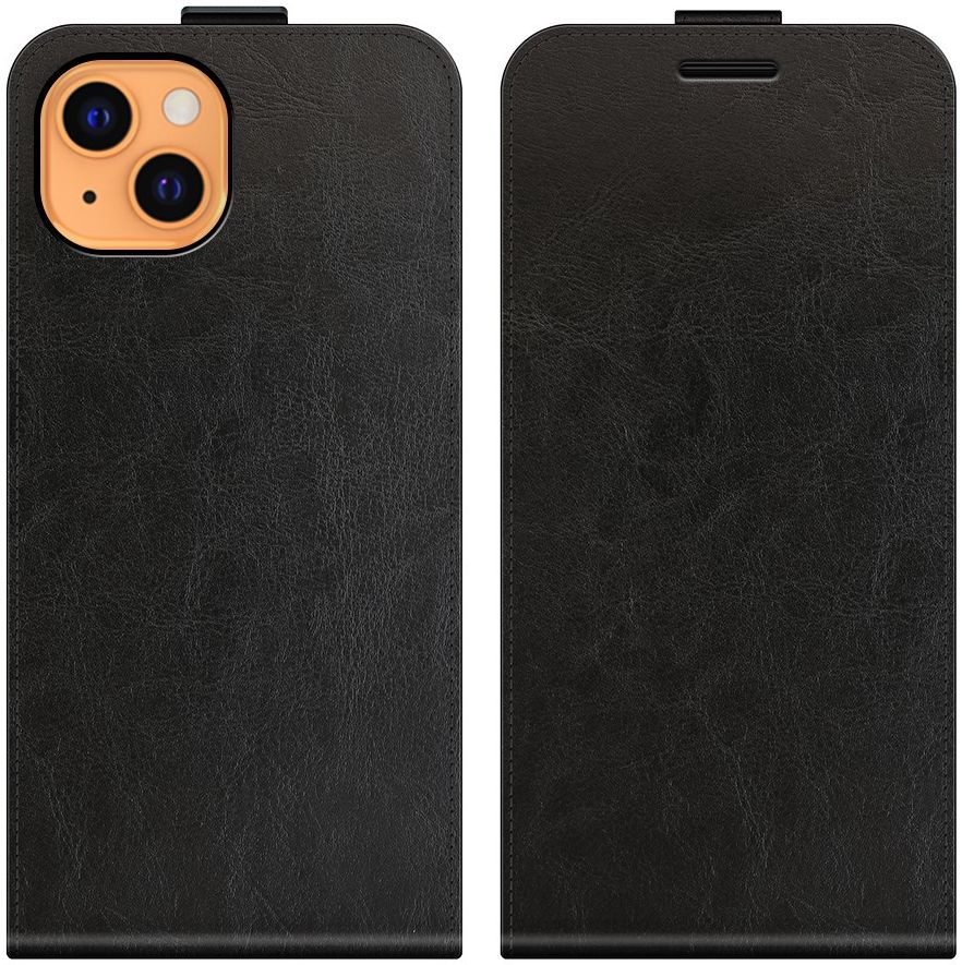 Apple iPhone 13 Hoesje Verticale Flip Wallet Case Kunstleer Zwart afbeelding 8