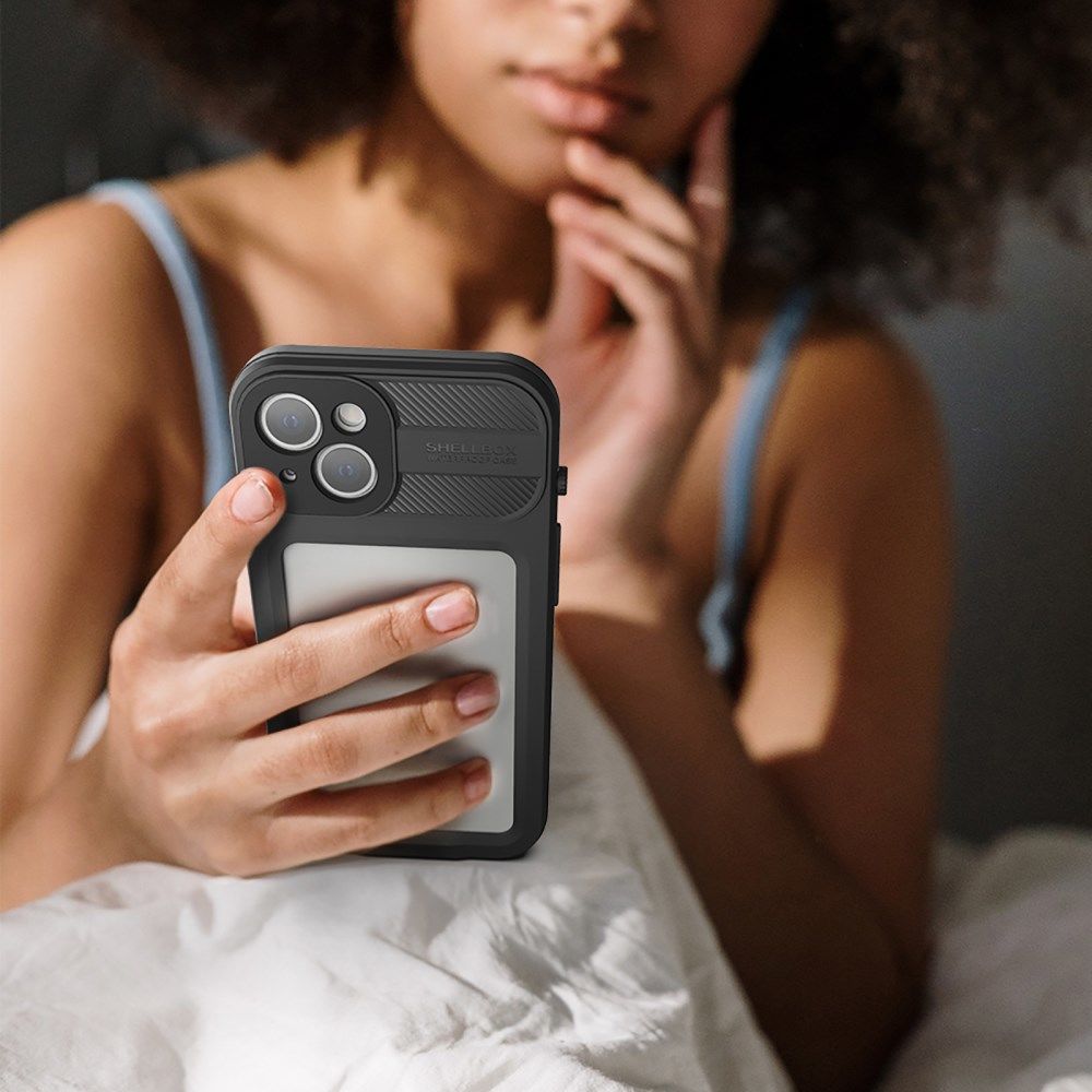 Apple iPhone 13 Hoesje Waterdicht Full Protect Case Transparant/Zwart afbeelding 13