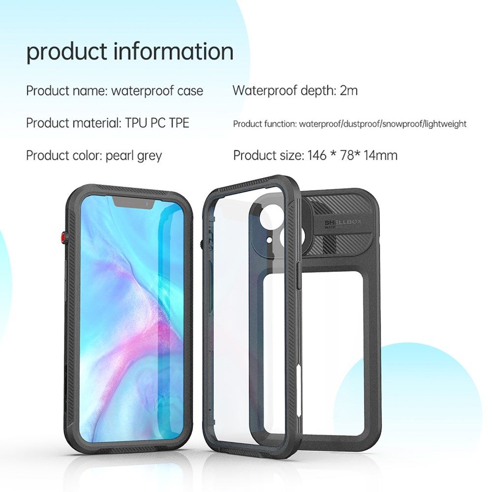 Apple iPhone 13 Hoesje Waterdicht Full Protect Case Transparant/Zwart afbeelding 16