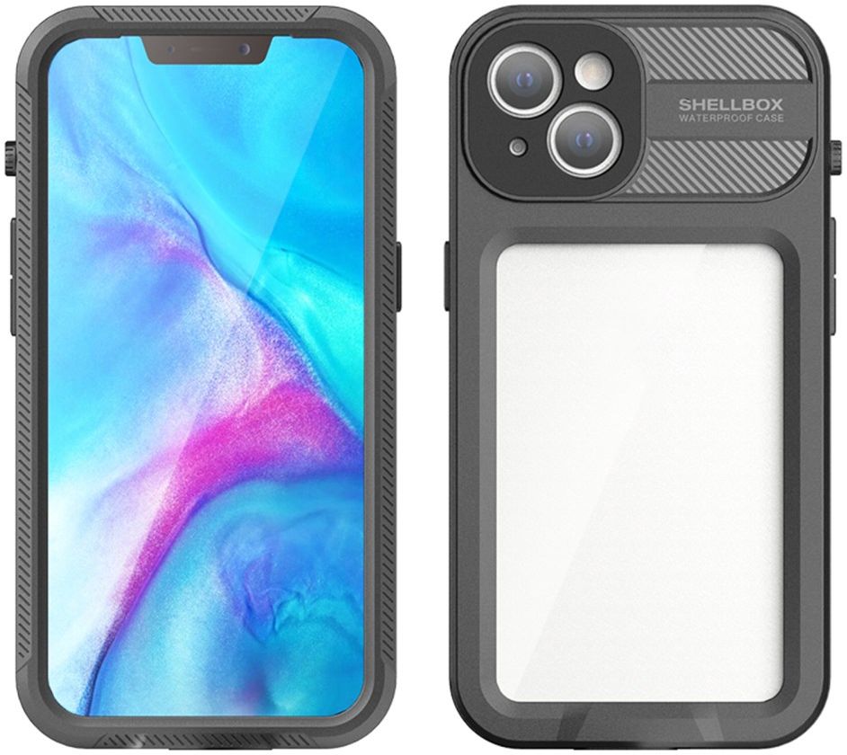Apple iPhone 13 Hoesje Waterdicht Full Protect Case Transparant/Zwart afbeelding 14