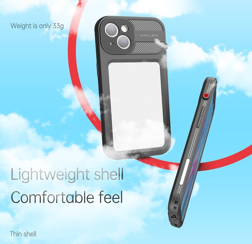 Apple iPhone 13 Hoesje Waterdicht Full Protect Case Transparant/Zwart afbeelding 4