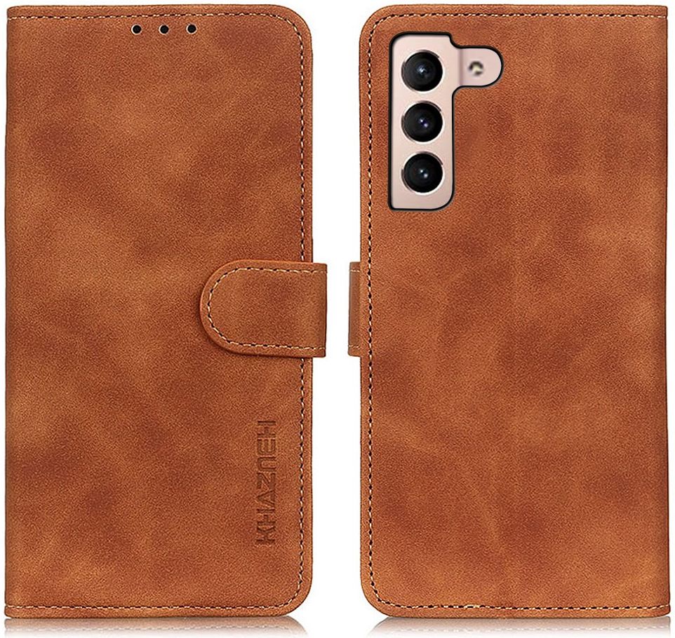 KHAZNEH Samsung Galaxy S22 Hoesje Retro Wallet Book Case Bruin afbeelding 3