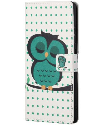 Samsung Galaxy A13 5G / A04s Hoesje Wallet Book Case Uilen Print Hoesjes