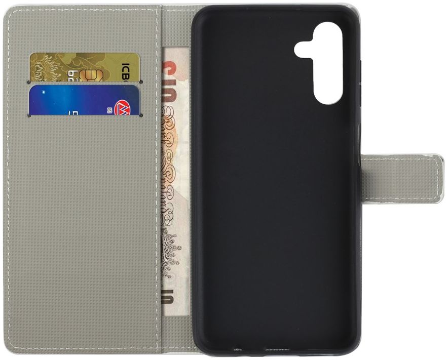 Samsung Galaxy A13 5G / A04s Hoesje Wallet Book Case Uilen Print afbeelding 2