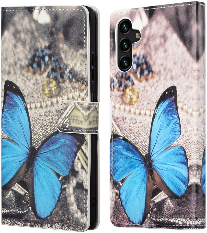 Samsung Galaxy A13 5G / A04s Hoesje Wallet Book Case Vlinder Print afbeelding 3
