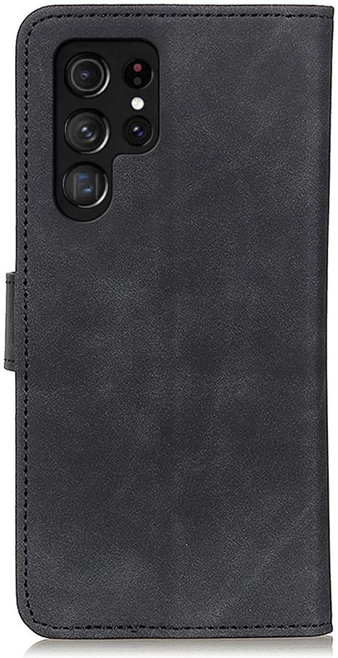 KHAZNEH Samsung Galaxy S22 Ultra Hoesje Retro Wallet Book Case Zwart afbeelding 6