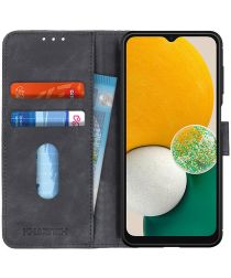 KHAZNEH Samsung Galaxy A13 5G/A04s Hoesje Retro Wallet Book Case Zwart