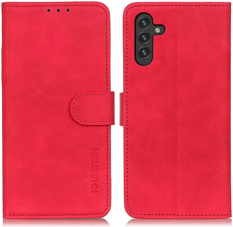 KHAZNEH Samsung Galaxy A13 5G/A04s Hoesje Retro Wallet Book Case Rood afbeelding 3
