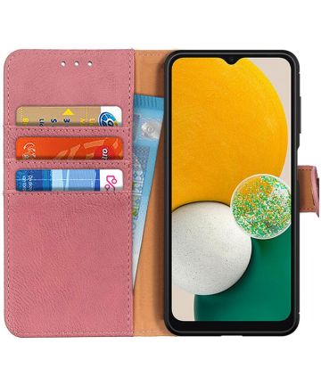 KHAZNEH Samsung Galaxy A13 5G/A04s Hoesje Portemonnee Book Case Roze Hoesjes