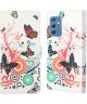 Samsung Galaxy M52 Hoesje Portemonnee Book Case Butterfly Print