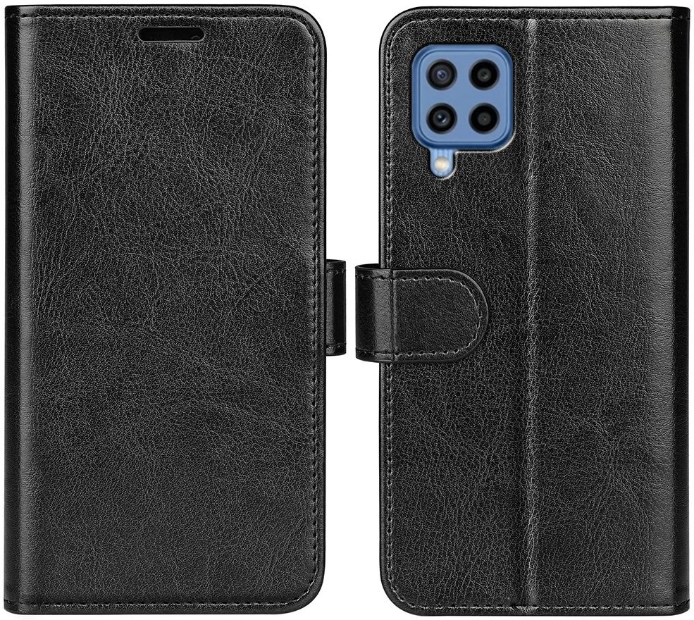 Samsung Galaxy M22 Hoesje Portemonnee Book Case Kunstleer Zwart afbeelding 2