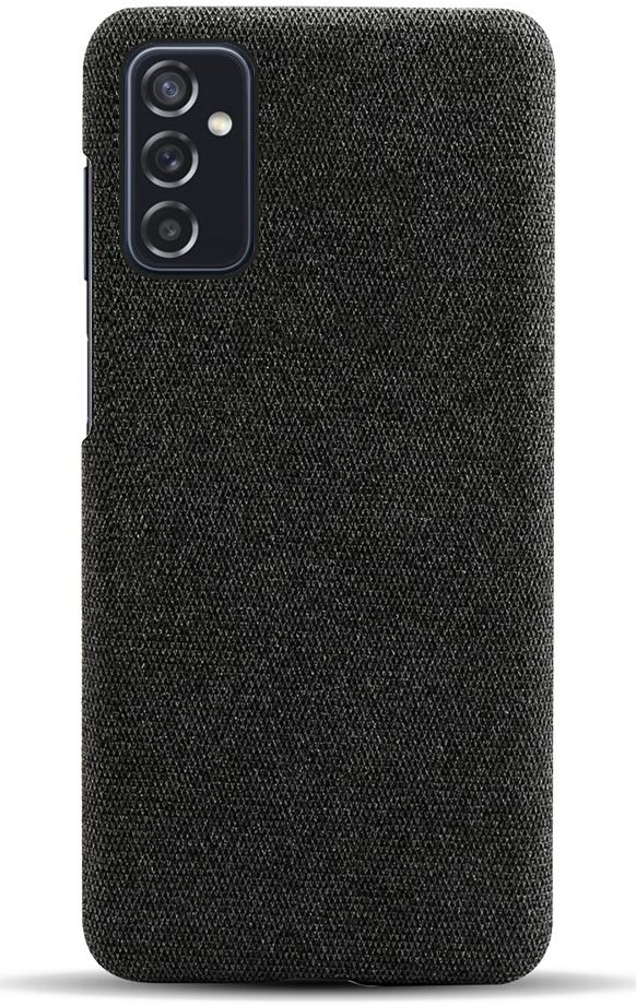 Samsung Galaxy M52 Hoesje Hard Plastic met Stoffen Afwerking Zwart afbeelding 3