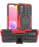 Samsung Galaxy A03s Hoesje Hybride Back Cover met Kickstand Rood