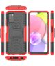 Samsung Galaxy A03s Hoesje Hybride Back Cover met Kickstand Rood