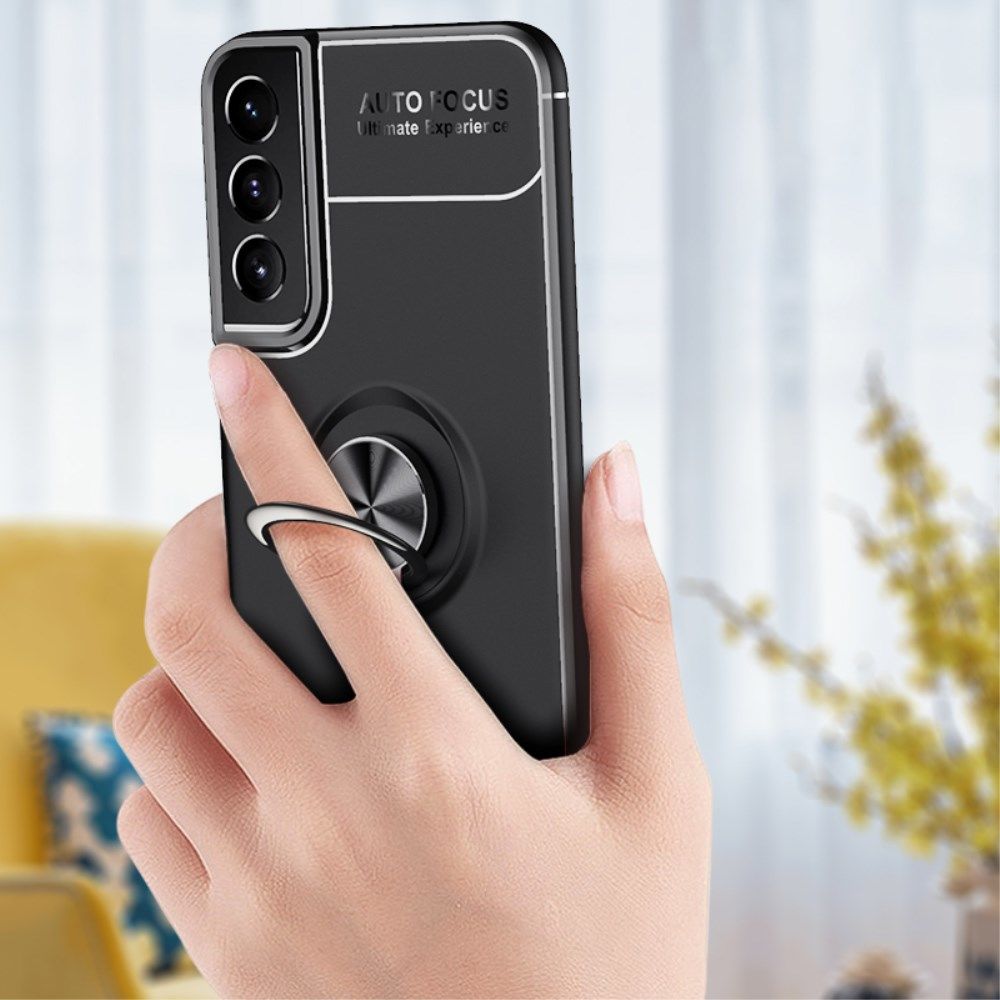 Samsung Galaxy S22 Plus Hoesje Magnetische Ring Kickstand Zwart afbeelding 3