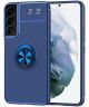 Samsung Galaxy S22 Plus Hoesje Magnetische Ring Kickstand Blauw