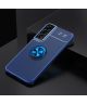 Samsung Galaxy S22 Plus Hoesje Magnetische Ring Kickstand Blauw