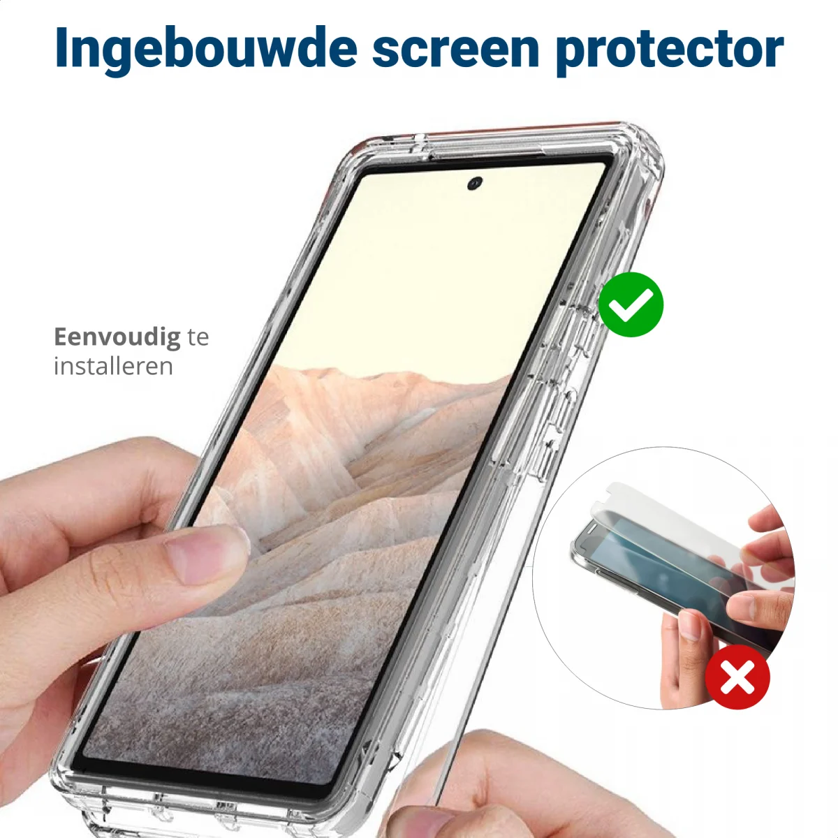 Google Pixel 6 Hoesje Volledig Schokbestendig Cover Transparant Zwart afbeelding 7