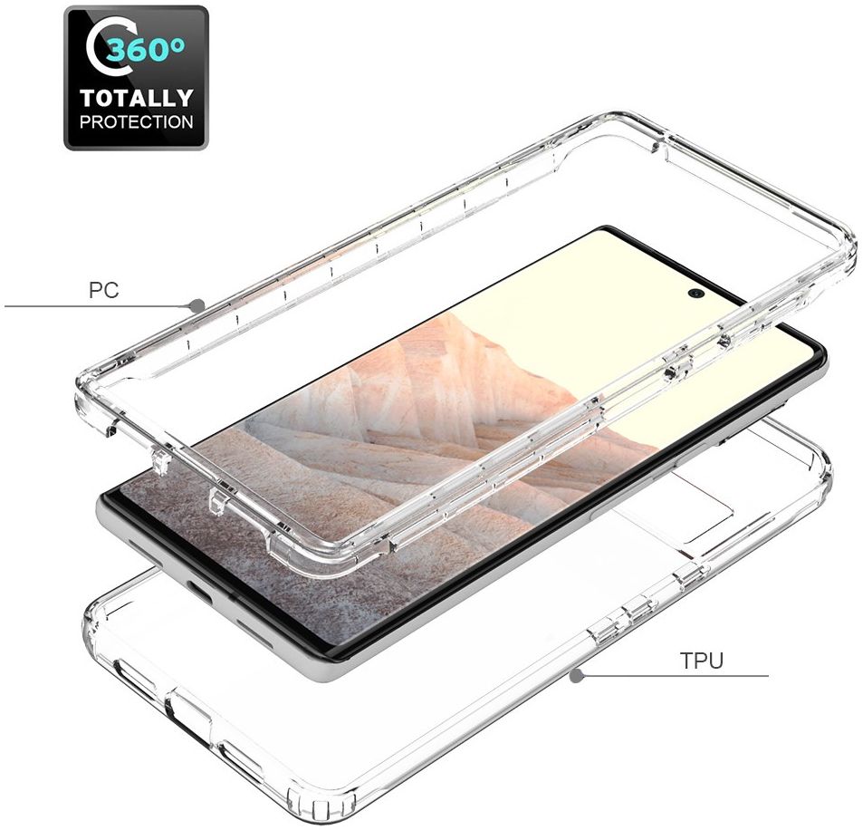 Google Pixel 6 Pro Hoesje Volledig Schokbestendig Cover Transparant afbeelding 4