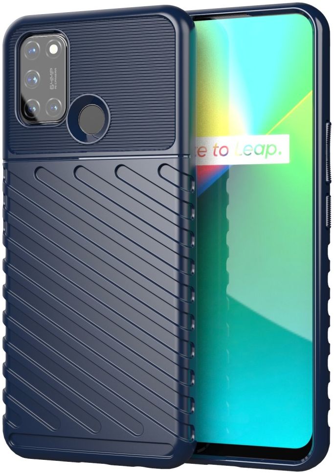 Realme 7i Hoesje Twill Thunder TPU Back Cover Blauw afbeelding 1